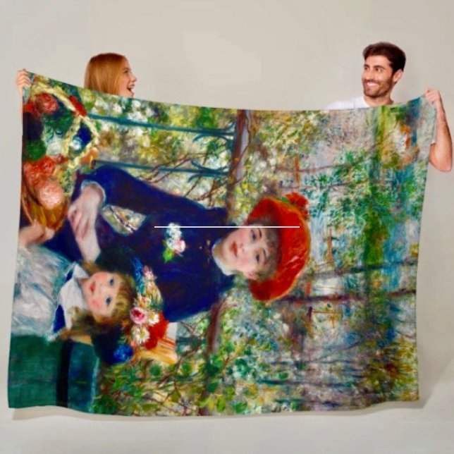 Velo Cobertor de Lã com Mãe e Filho de Renoir (Delicate, soft and colourful. Available 3 sizes, polyester fleece, machine washable. )