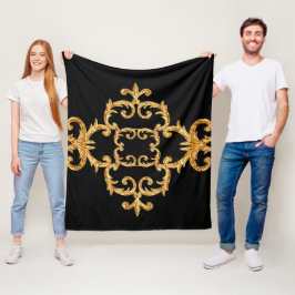 Velo Cobertor de lã com padrão dourado ornamental barro