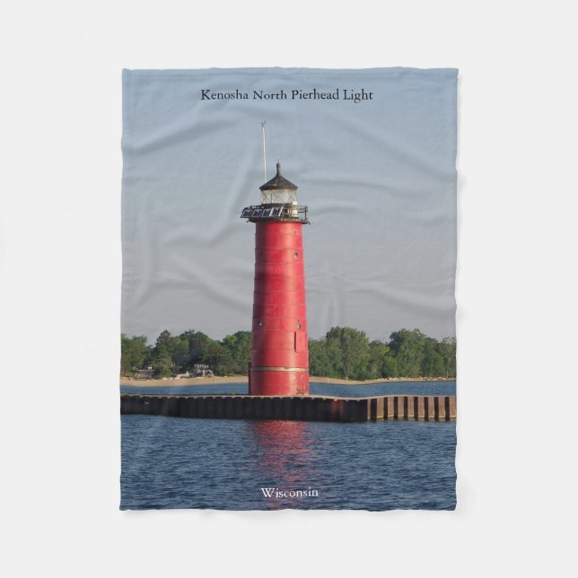 Velo Cobertor de lã Kenosha North Pierhead Light (Frente)