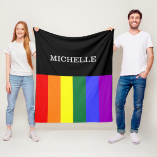 Velo Cobertor de Lã M Orgulho Gay Rainbow Personalizado