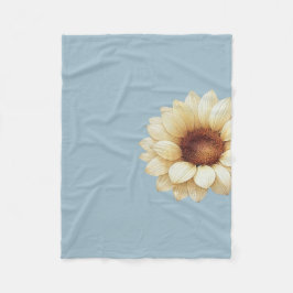 Velo Cobertor de Lançar Girassol Azul Empoeirado Floral