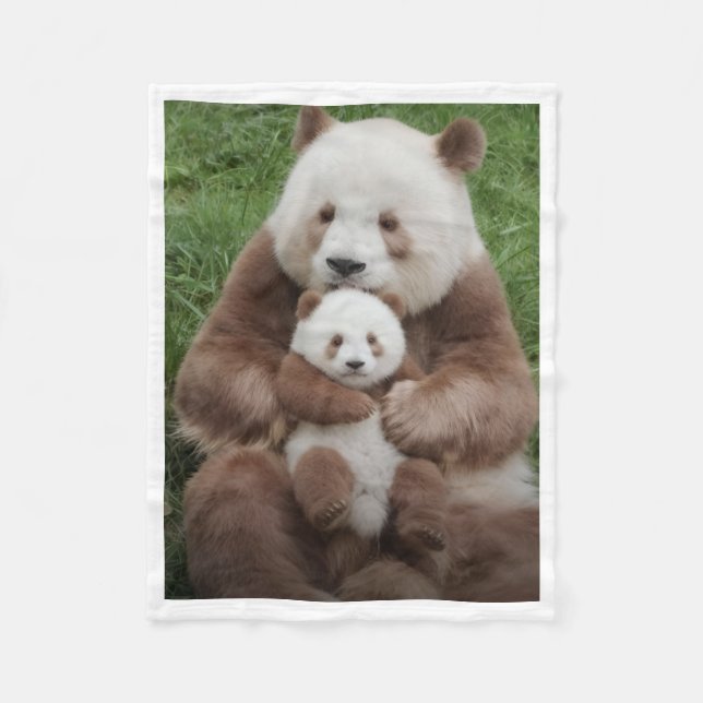 Velo Cobertor de Mãe e Bebê Pandas Marrons (Frente)