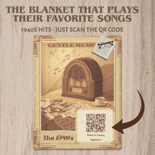 Velo Cobertor de Musicoterapia dos Anos 40 QR Code Su