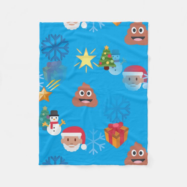 Velo cobertor de natal de poop emoji (Frente)