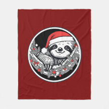 Cobertor de Natal de Preguiça Fofa