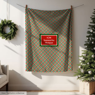 Velo Cobertor de Natal Moderno Personalizado Nome Cozy