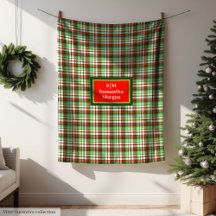 Cobertor de Natal Vermelho Verde Moderno e Aconche