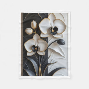 Velo Cobertor de Orquídeas Preto e Branco