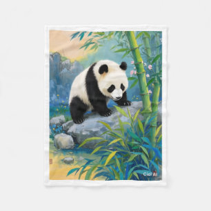 Velo Cobertor de Panda na Floresta de Bambu