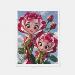 Velo Cobertor de Personagens Rosa Fofa