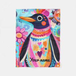 Velo Cobertor de Pinguim Personalizado: Colorido Ártico