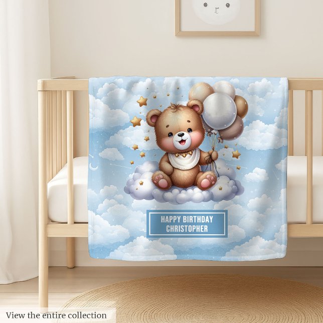 Velo cobertor de ursinhos personalizado para o primeiro (Personalized teddy blanket for baby’s first year)