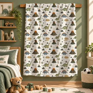 Velo Cobertor Decorativo de Dinossauros Fofos e Caprich