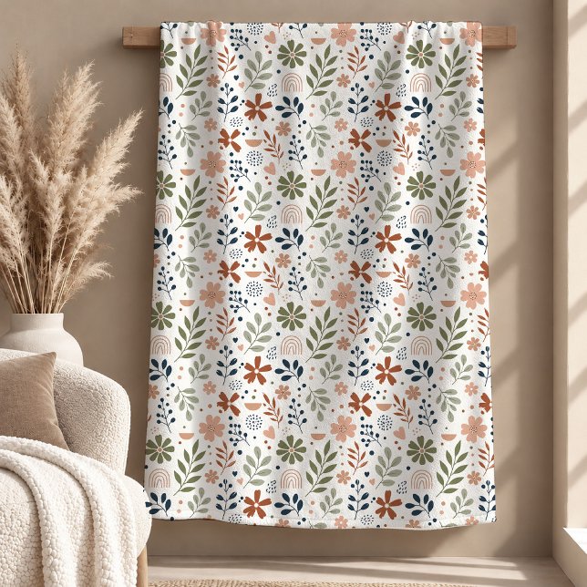 Velo Cobertor Elegante com Tons de Terra Marrom Claro e (Elegant Light Brown Earth Tone Rainbow Blanket)