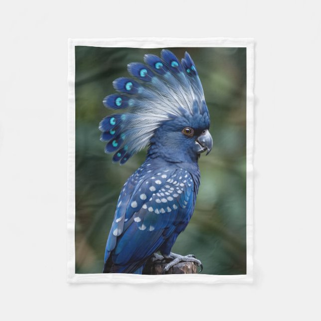 Velo Cobertor Exótico de Pássaro Coroa Azul (Frente)