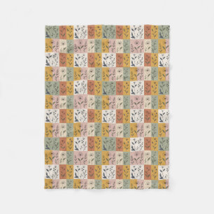 Velo Cobertor Floral de Patchwork Botânico Vintage