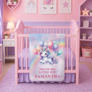 Velo Cobertor Gif de Bebê de Unicórnio Mágico Pastel So