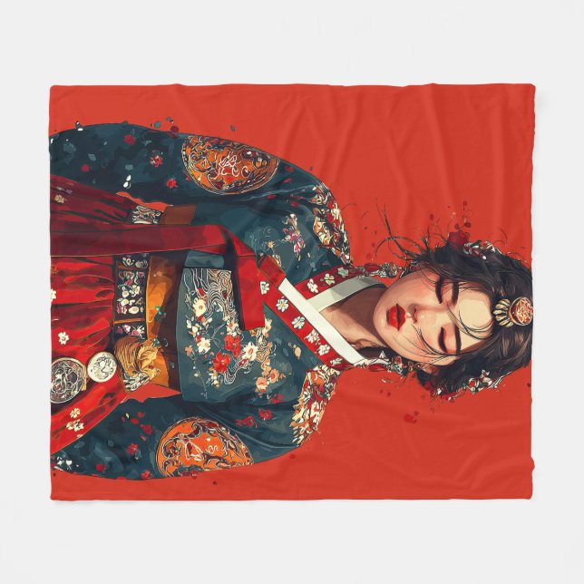 Velo Cobertor Moderno de Retrato Hanbok (Frente (Horizontal))
