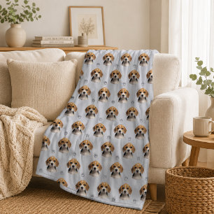 Velo Cobertor Personalizado com Foto de Cachorro em Azu