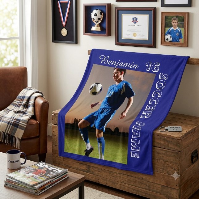 Velo Cobertor Personalizado com Foto de Futebol Nome Nú (Criador carregado)