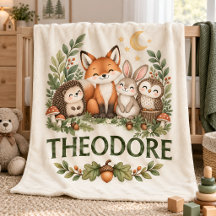 Cobertor Personalizado de Animais da Floresta para