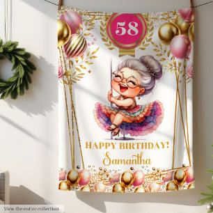 Velo Cobertor Personalizado de Aniversário da Vovó Engr
