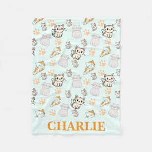 Velo Cobertor Personalizado de Bebê Fofo Kawaii e Patas