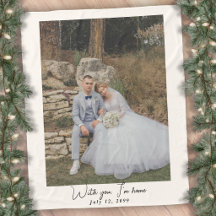 Cobertor Personalizado de Casamento com Uma Foto -
