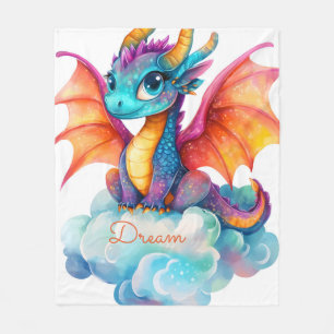 Velo Cobertor Personalizado de Dragão para Menina: Flan
