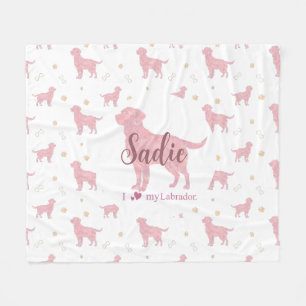 Velo Cobertor personalizado de Labrador retriever rosa 