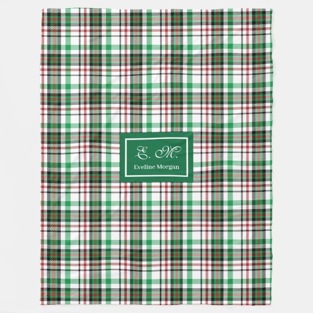 Velo Cobertor Personalizado de Natal Xadrez Lembrança (Frente)