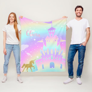Velo cobertor personalizado de unicórnio para meninas -