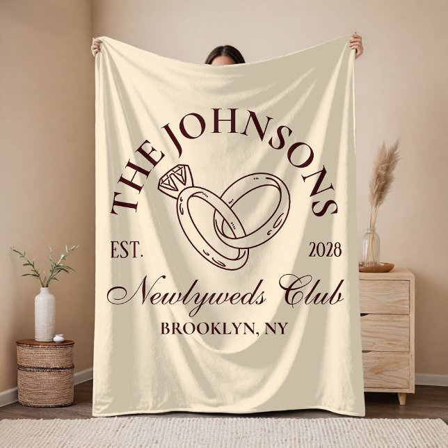 Velo Cobertor Personalizado para Presente de Melhados d (Custom Newlyweds Club Blanket – Custom Honeymoon Gift for Couples, Mr & Mrs Custom Anniversary Gift)
