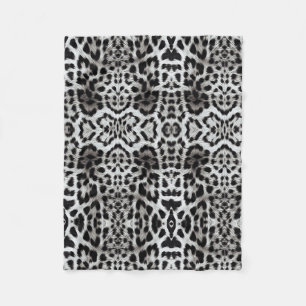 Velo Cobertor Preto e Branco de Leopardo