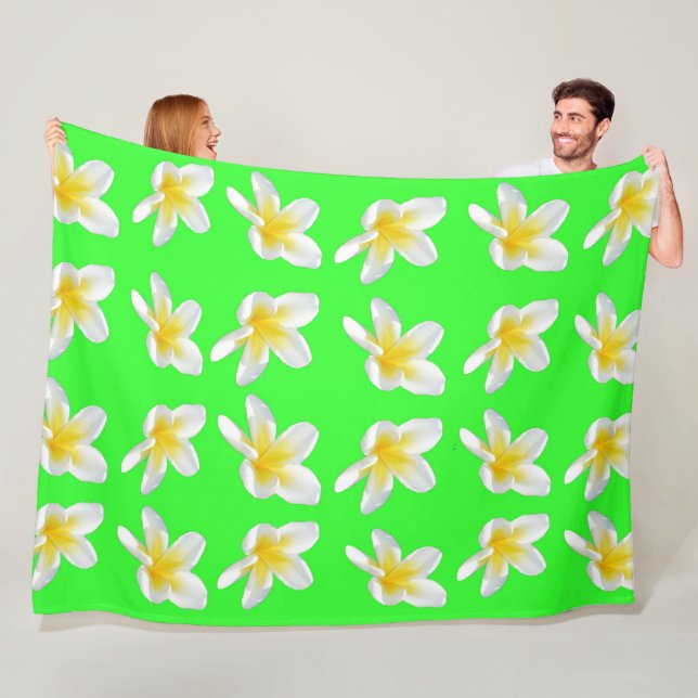 Velo Delícia de Frangipani Verde, Cobertor de Fleece Gr (In Situ)