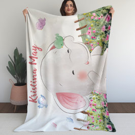 Velo Elefante de cobertor de crianças com pássaros emba