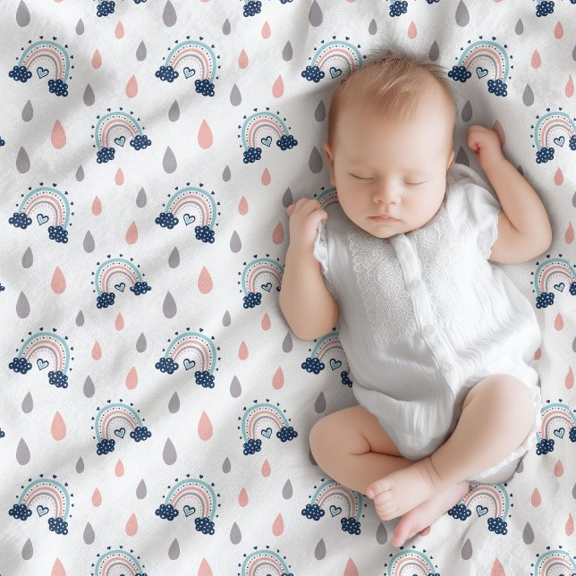 Velo Elegante Cobertor de Bebê Arco-íris Boho Olhar par (Elegant Baby Throw Rainbow Boho Nursery Look)