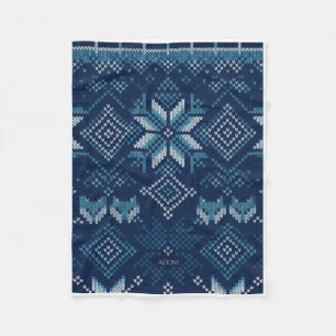 Velo Elegante Cobertor de Fleece Azul Tricotado de Inve