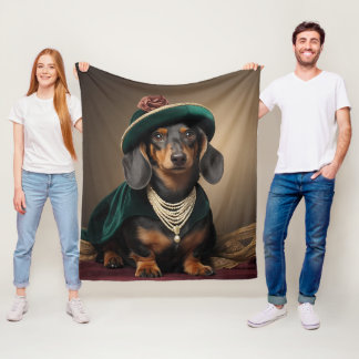 Velo Elegante Dama Dachshund Cobertor de Fleece Real 