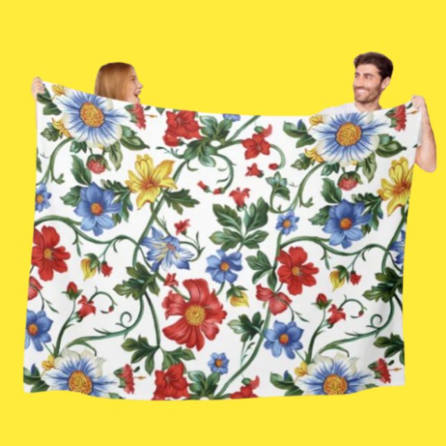 Velo Florescer com Audácia | Cobertor de Fleece Floral  (Criador carregado)