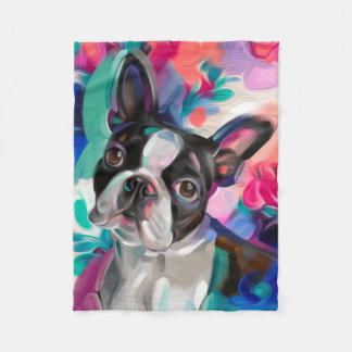 Velo "Joy" Boston Terrier Dog Art, cobertor de artigos