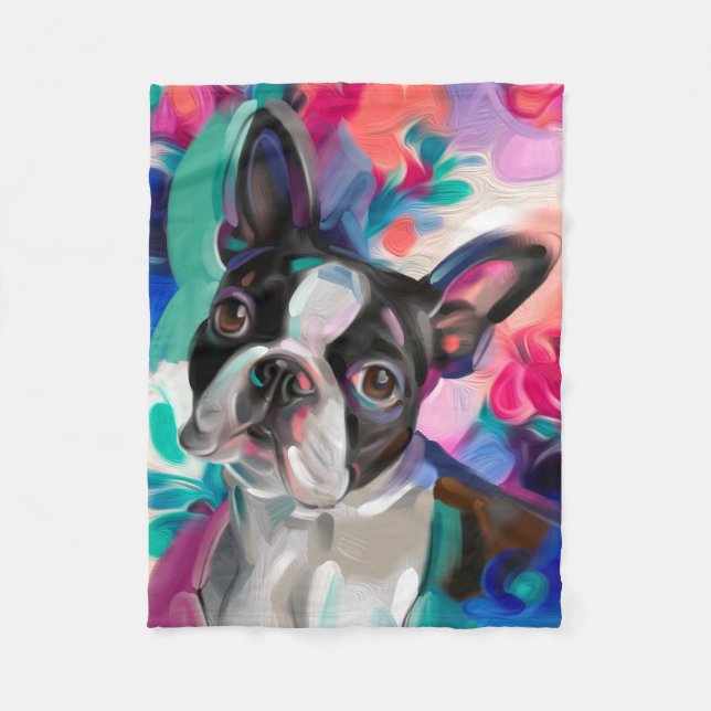 Velo "Joy" Boston Terrier Dog Art, cobertor de artigos (Frente)