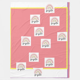 Velo Linda Brigitte com cobertor de velo-arco-íris.