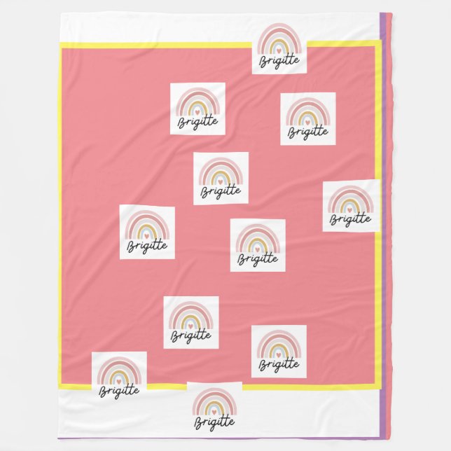 Velo Linda Brigitte com cobertor de velo-arco-íris. (Frente)