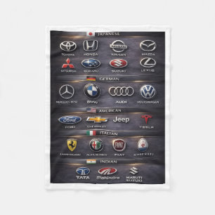Velo Marcas de Carros Mundiais Cobertor Logotipos