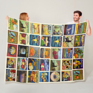 Velo O Cobertor de Fleece da Fruta Remendada