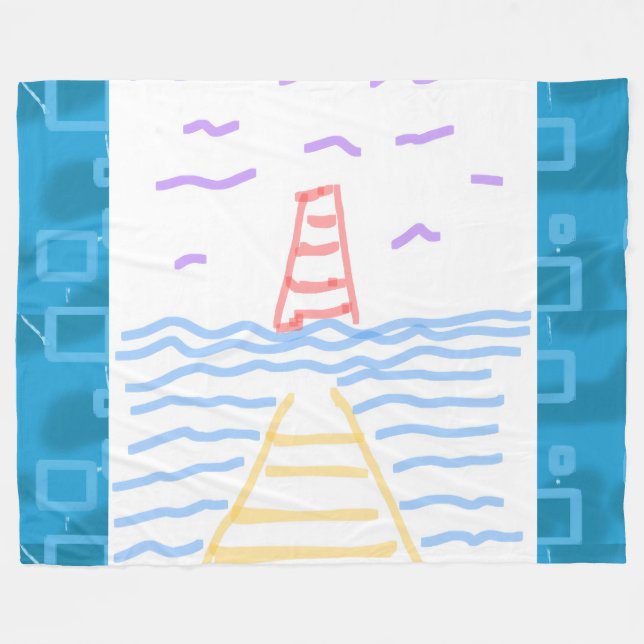 Velo O farol e o cobertor de pier Fleece (Frente (Horizontal))