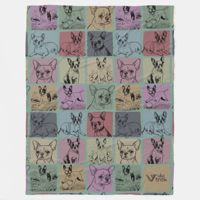 Velo Presente de Cobertor de Boston Terrier para Amante (Frente)