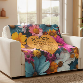 Velo Querida Mamãe Cobertor de Fleece Floral Presente d