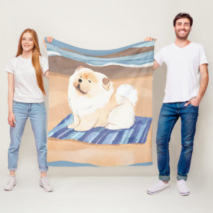 Velo SAND N' SEA Cream Chow Chow cão - cobertor de prai